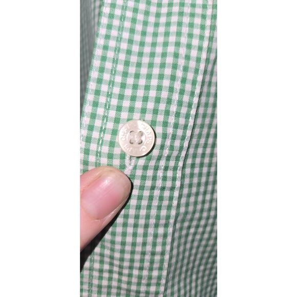 Nice Men's Large Ralph Lauren Chaps Easy Care Green Check Button-Down Medium - Picture 6 of 11